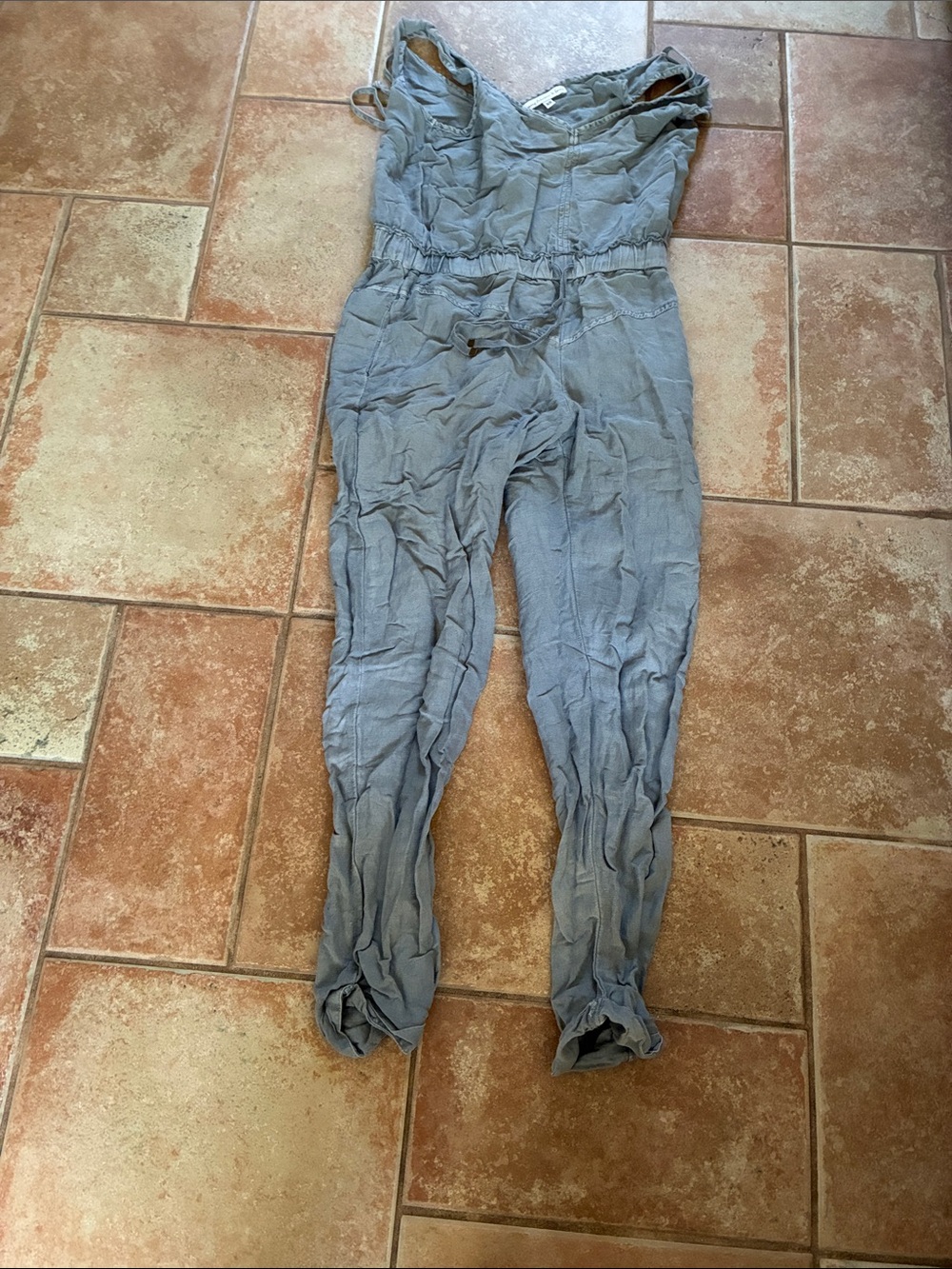 Young Fabulous & Broke Dusty Blue Sleeveless Jumpsuit